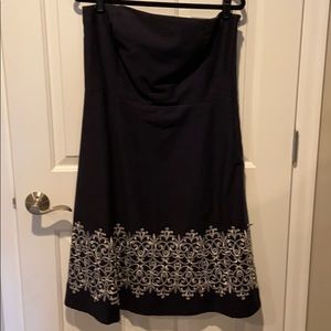Navy Loft Strapless dress